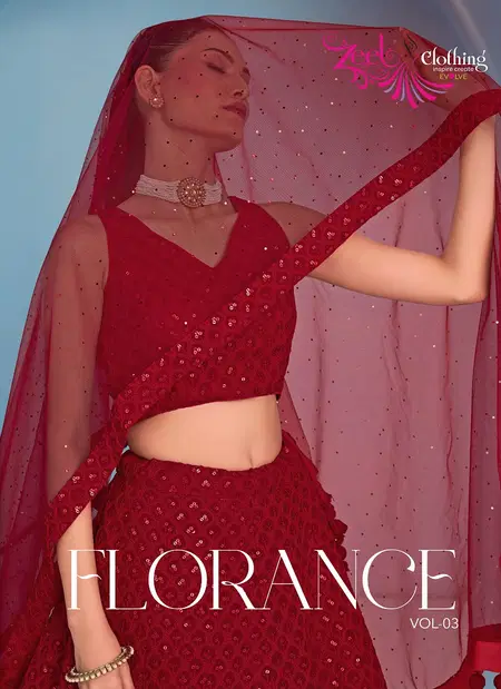 Florance Vol 3 By Zeel Clothing Georgette Designer Wear Lehenga Choli Wholesalers In Delhi